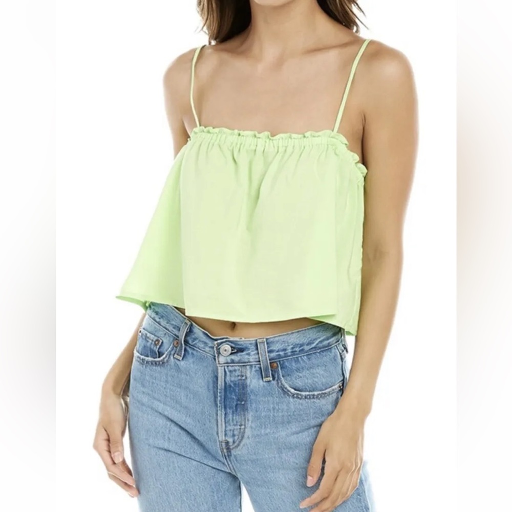 We Wore What Ruffle Cami Top. NWT Women’s XS. Green Tank Top.